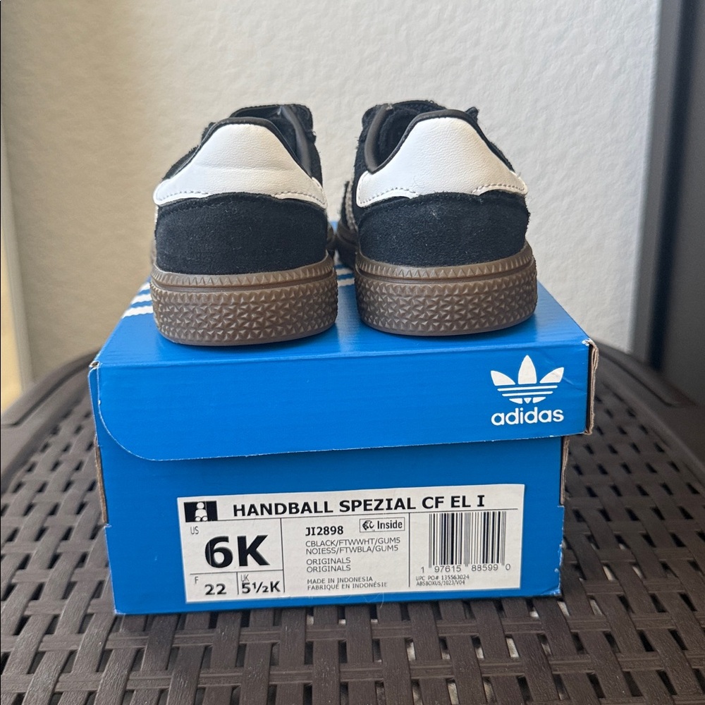 Adidas Handball Spezial Black Suede Toddler Sneaker - Picture 10 of 11